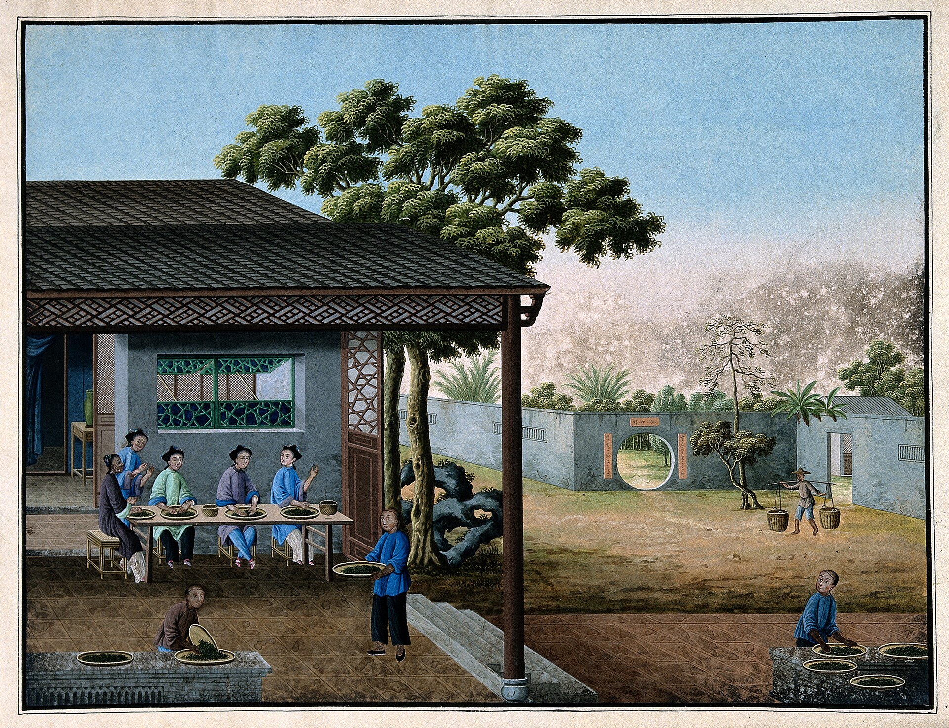 Canton export workshops, Tea, silk, and porcelain production series, c. 1790-1820