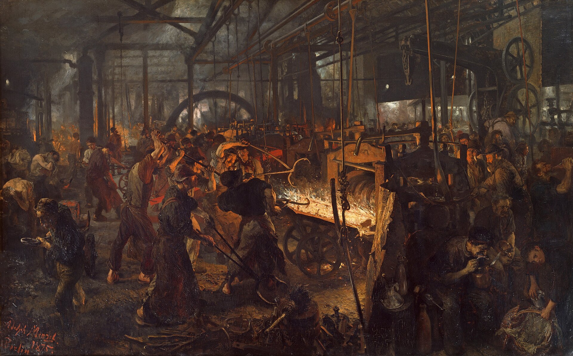 Adolph Menzel, The Iron Rolling Mill (Modern Cyclopes), 1875