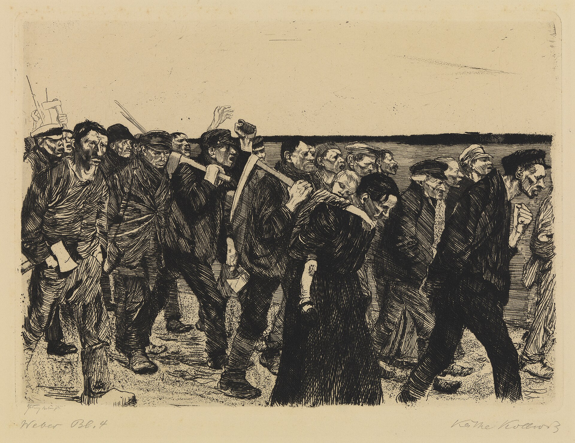 Kathe Kollwitz, A Weavers' Revolt (March of the Weavers), 1897