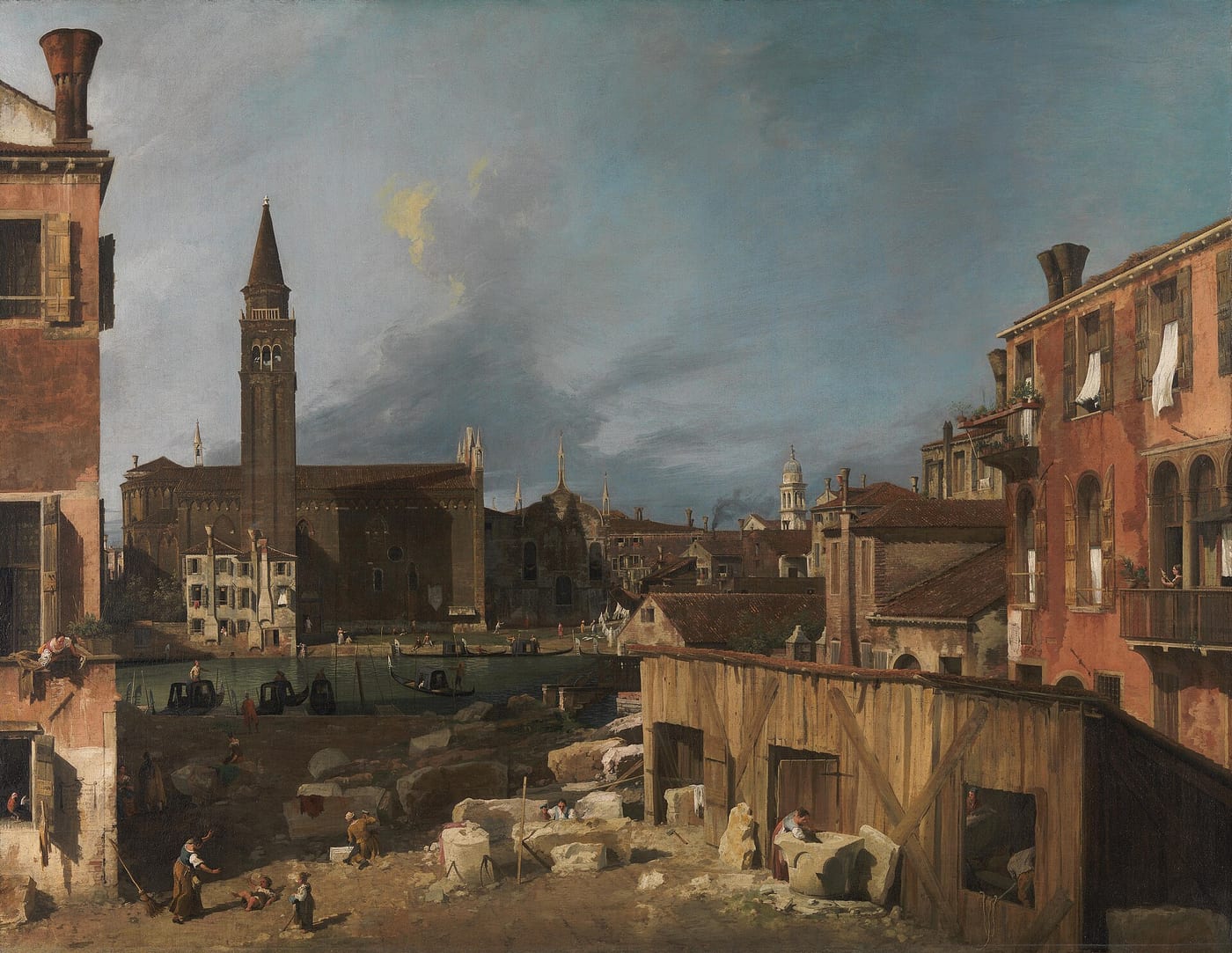 Canaletto, The Stonemason's Yard, c. 1726-30