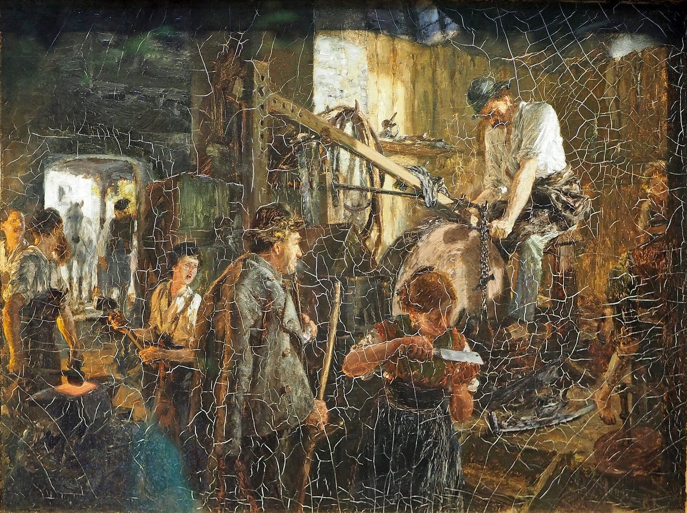 Adolph Menzel, Knife-Grinder's Workshop in the Hofgastein Smithy, 1881