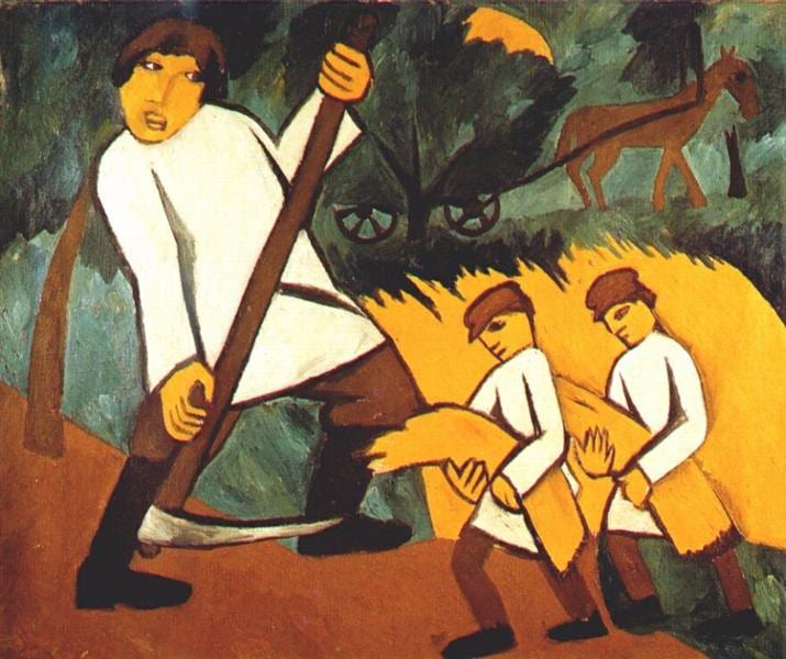 Natalia Goncharova, Haycutting, 1910