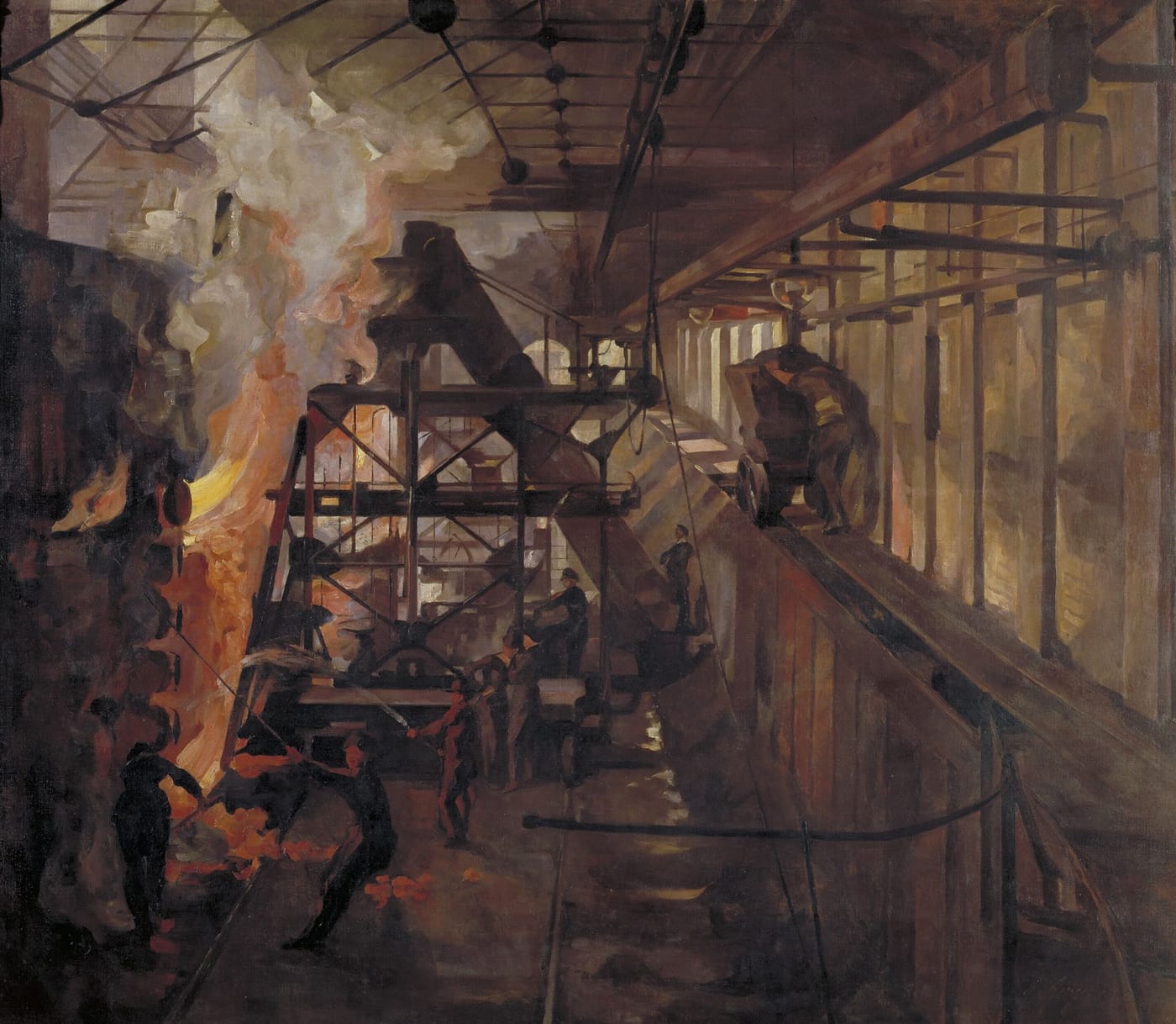 Anna Airy, Women Working in a Gas Retort House, 1918