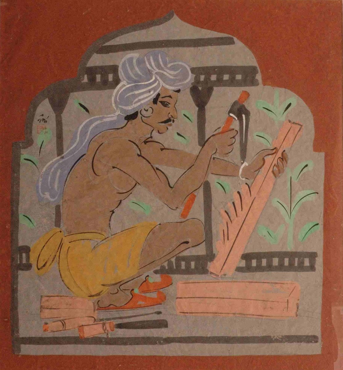 Nandalal Bose, Haripura Poster: The Carpenter, 1938